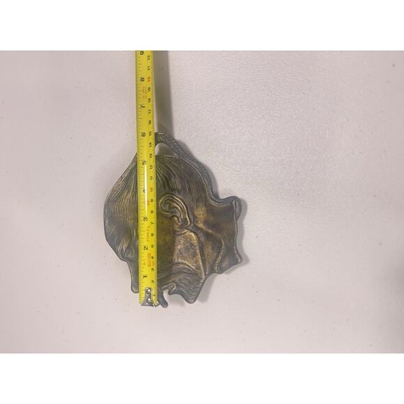 Vintage Brass Man Face Coin Tray Metalware Trinket Dish Pocket Emptier Figural - Picture 13 of 16